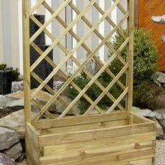 Blumenkasten mit Rankgitter