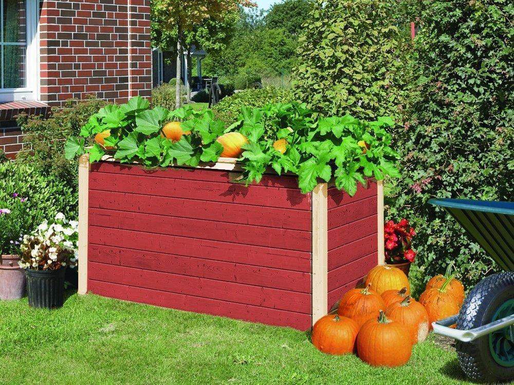 Karibu Pflanzkasten-Hochbeet aus Holz rot