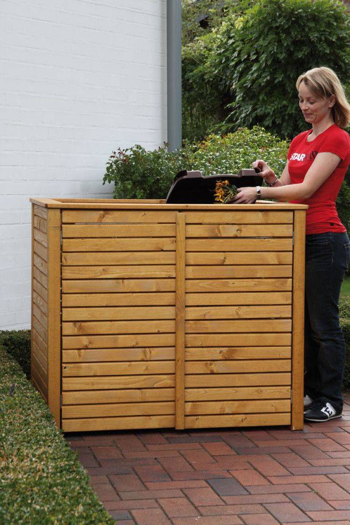 Holz-Mülltonnenverkleidung mit Befüllung von oben