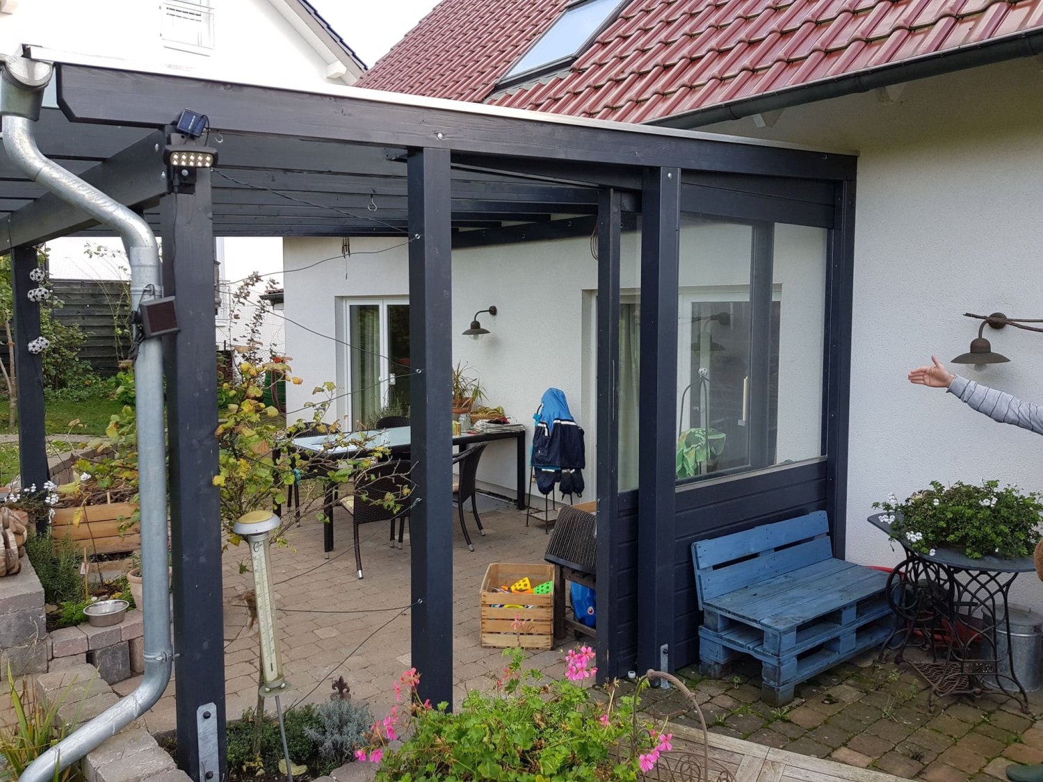 Terrassenüberdachung mit Schiebetür