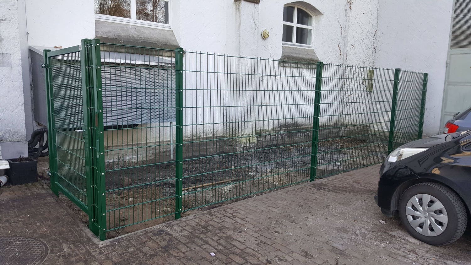 Metallzaun-Einfriedung grün