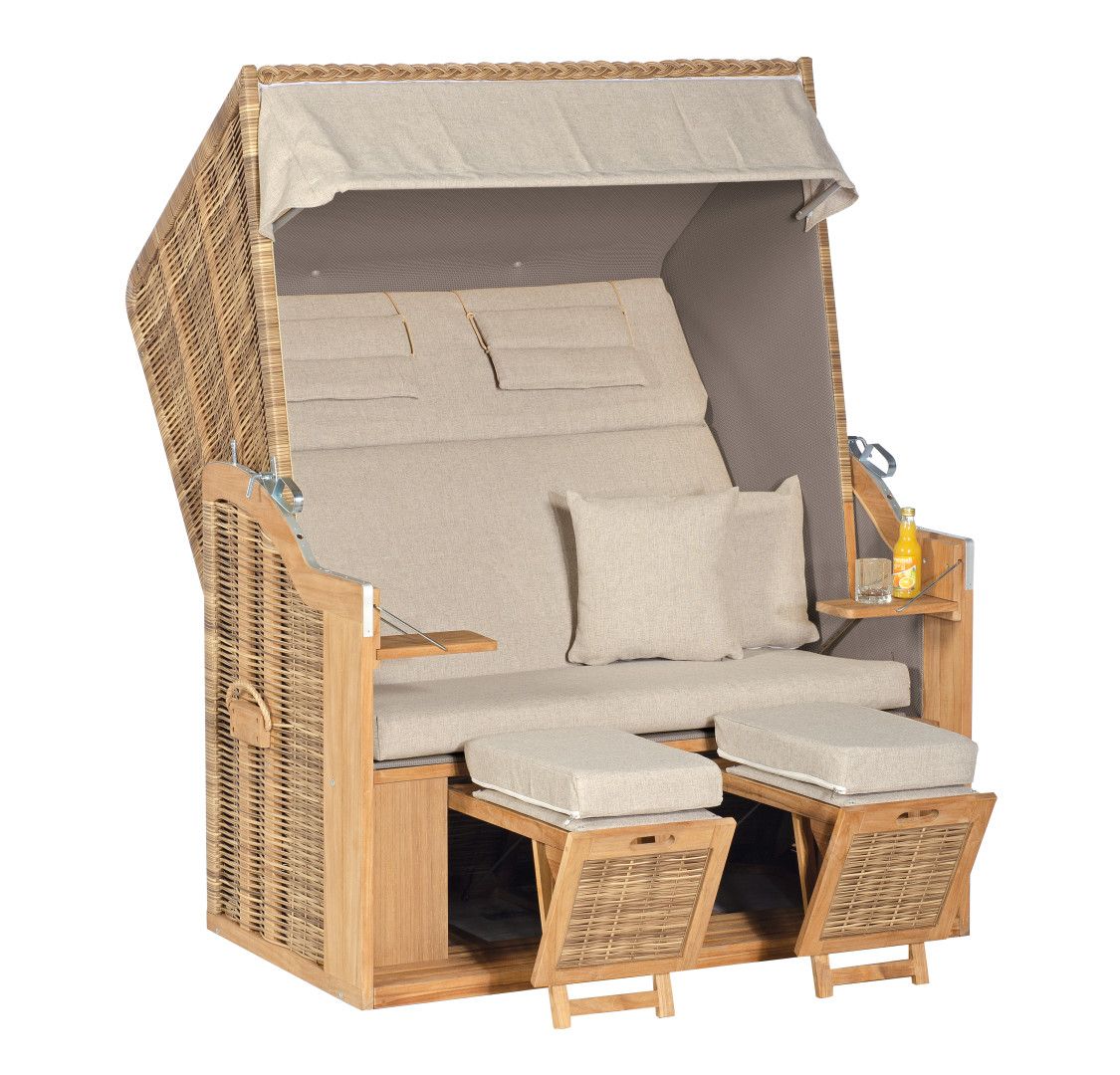 Strandkorb Rustikal 34Z XL mit Teak-Konstruktion