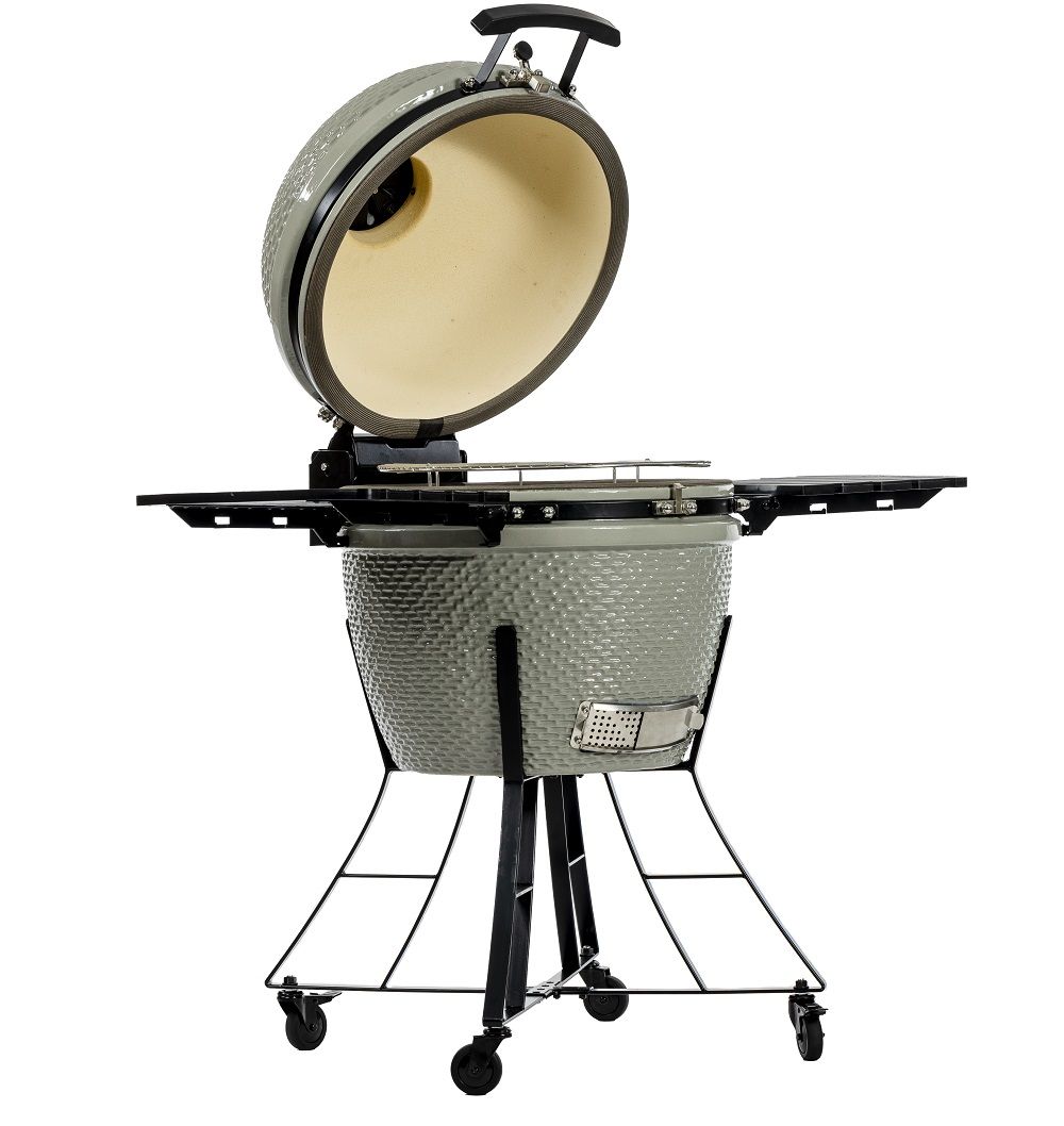 Kamado Grill grau Hochglanz