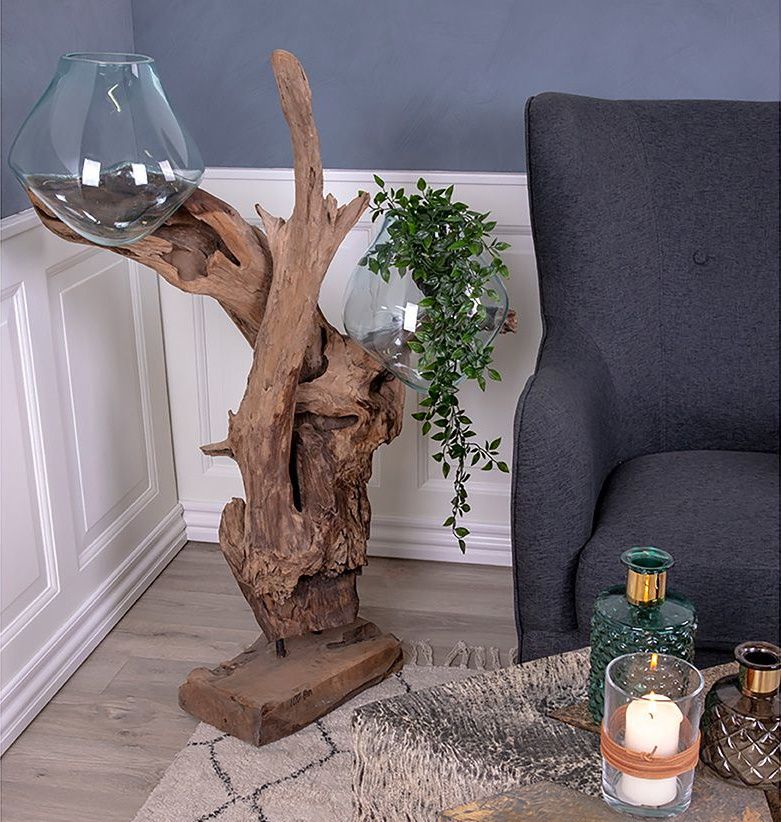 San Marino Waterdrop Teakholzstamm 1m mit 2 Vasen