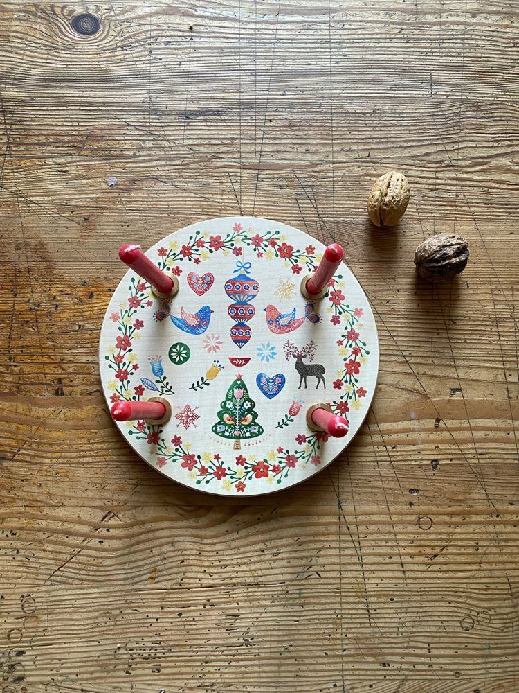 Adventskranz Holz Schweden bunt