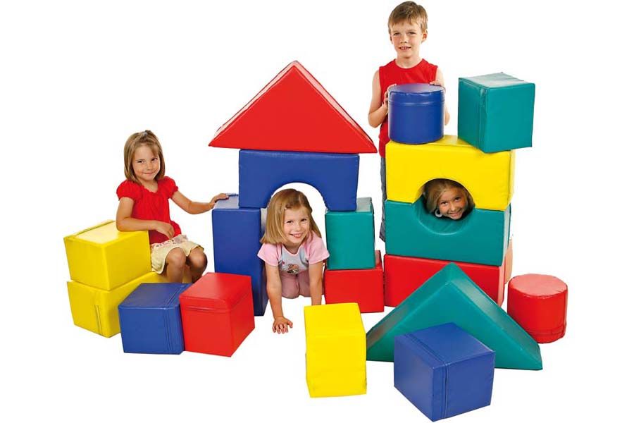 Großbausteine im Set, Schaumstoff bunt