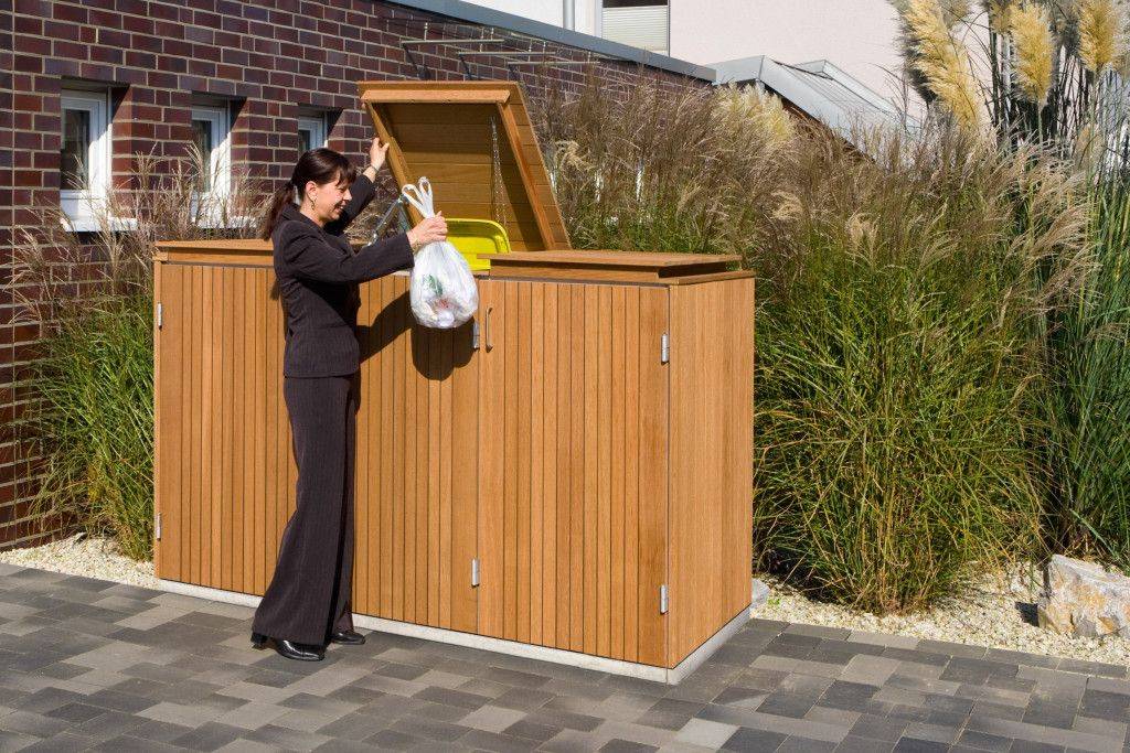 Binto Müllbox Hartholz Toploader