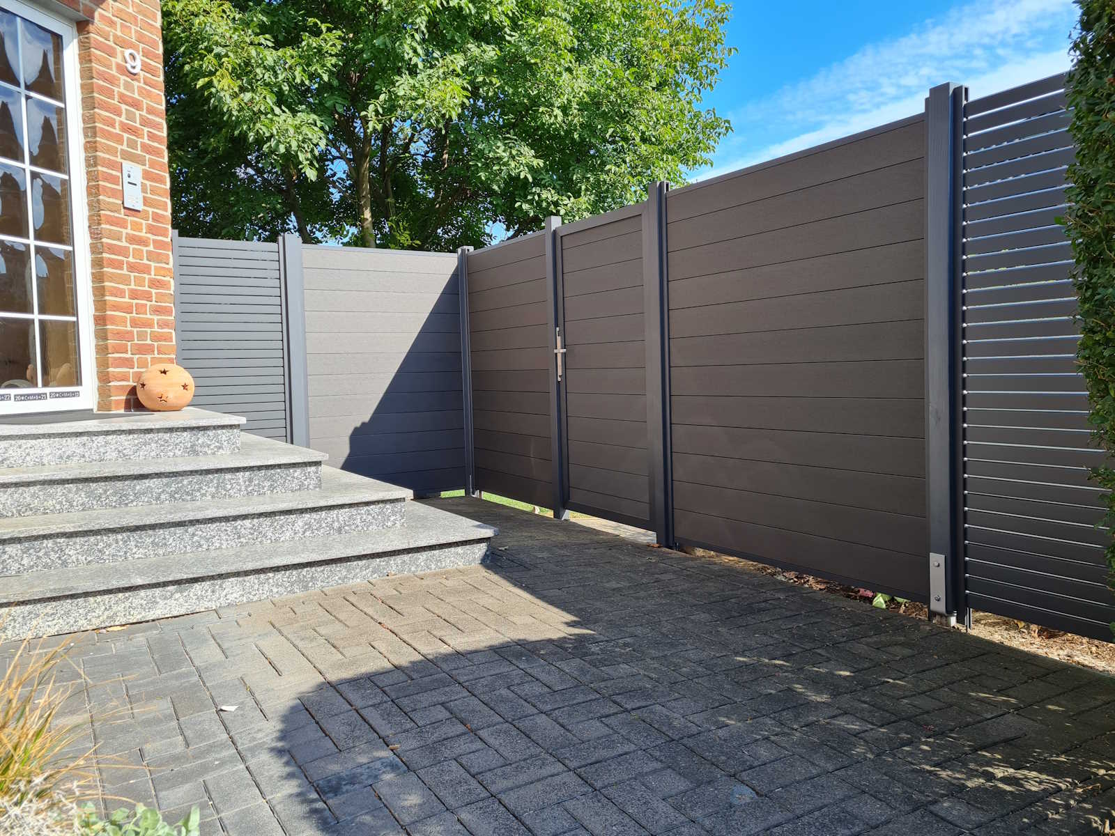 Sichtschutz-Zaun dunkel grau