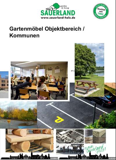 Katalog Sauerland Gartenmöbel Objekbereich und Kommunen