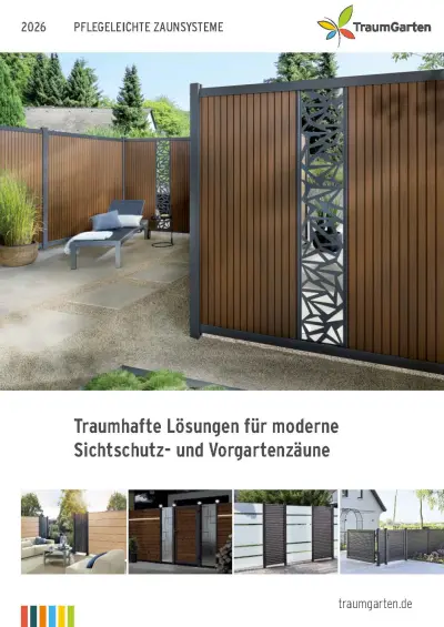 Katalog-Vorschau TraumGarten - Pflegeleichte Zaunsysteme 2026
