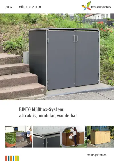 Katalog-Vorschau TraumGarten - BINTO Müllbox-System 2026
