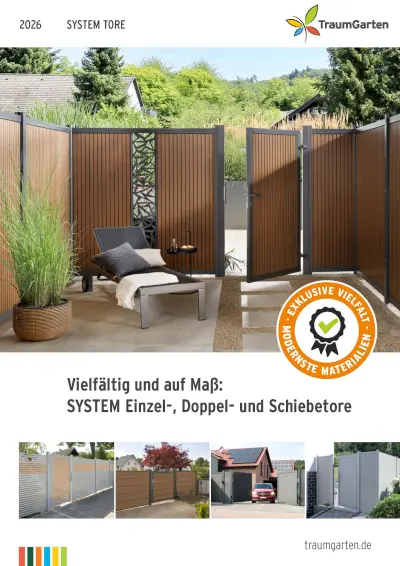 Katalog-Vorschau TraumGarten SYSTEM Tore 2026