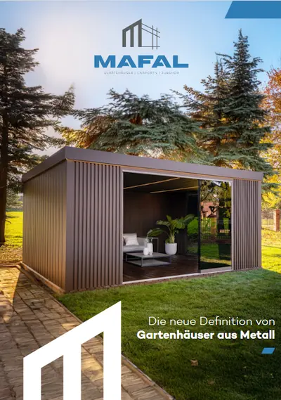 Katalog-Vorschau MAFAL Metall-Gartenhäuser 2026
