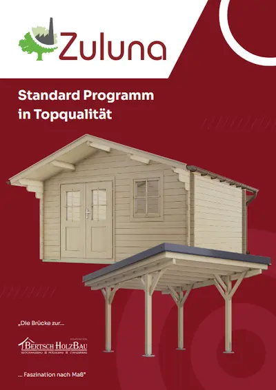 Katalog-Vorschau Zuluna Holz-Gartenhäuser
